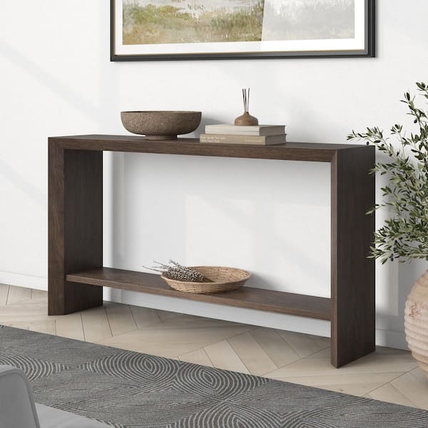 Meyer&Cross Osman 55 in. Alder Brown Rectangle MDF Top Console Table