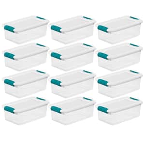  Easymanie 8 Quart Clear Storage Bin with Handle, 2 Packs