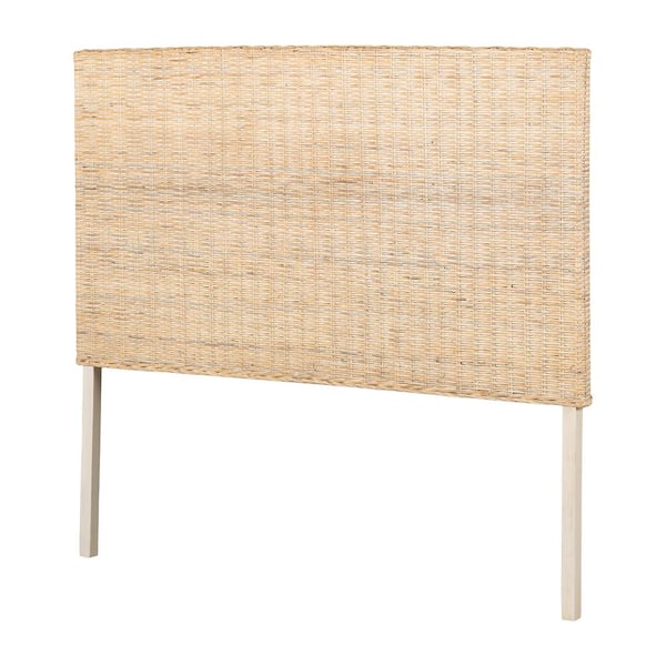 South Shore Lilak White Washed Rattan Queen Headboard