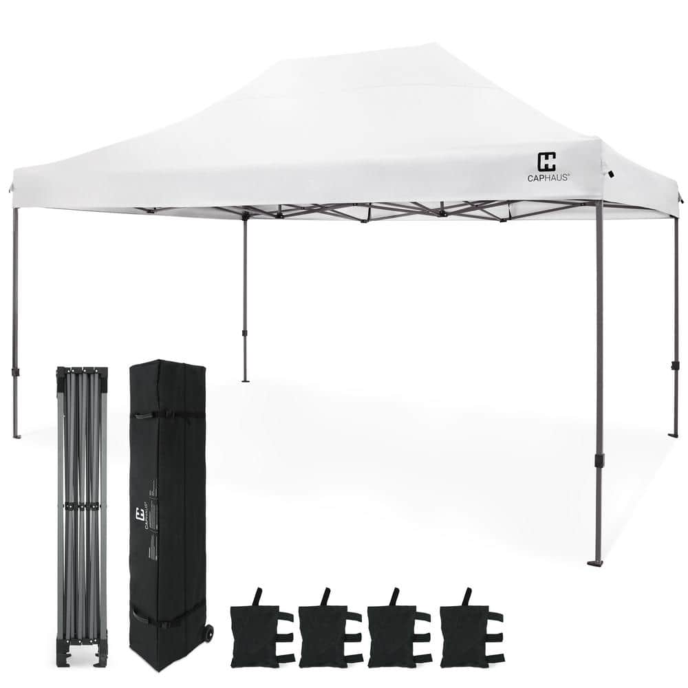 CAPHAUS 10 ft. x 15 ft. White Patented Easy Pop Up Outdoor