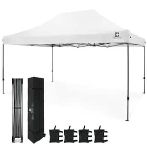 10 ft. x 15 ft. White Patented Easy Pop Up Outdoor Canopy Tent, Heavy-Duty Commercial Grade