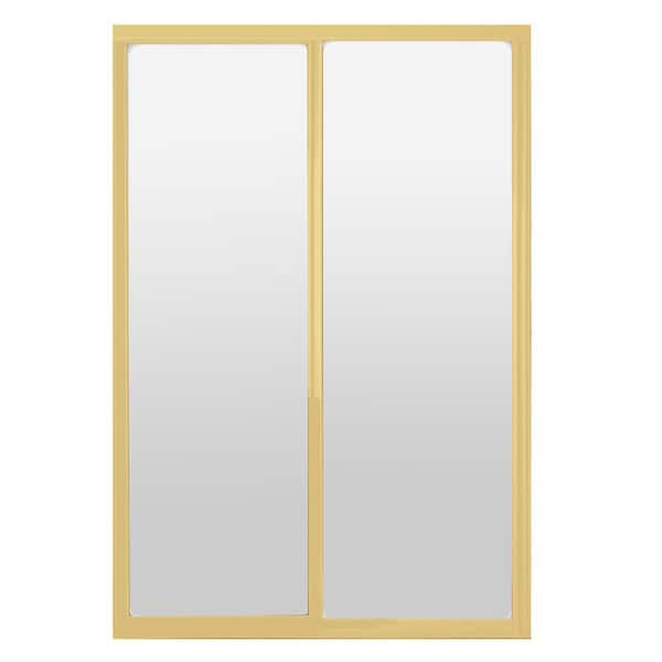 Contractors Wardrobe 48 in. x 81 in. Silhouette 1-Lite Bright Gold Aluminum Frame Mystique Glass Interior Sliding Closet Door