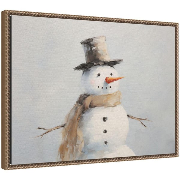 Sylvie "Snowman Portrait" by The Creative Bunch Studio Framed Holiday Art Print 24 in. x 18 in.