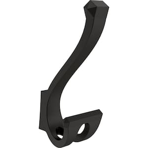 Modern Faceted 5 in. Coat and Hat Wall Hook in Matte Black (1-Pack)