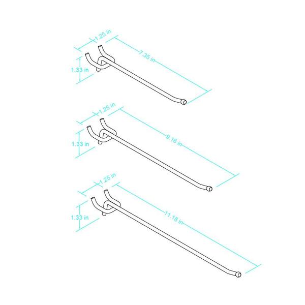 Everbilt - Straight Peg Hooks Variety Pack in Red (12-Pack)