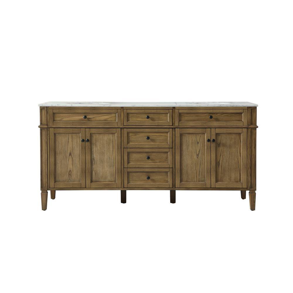 Timeless Home 72 in. W x 21.5 in. D x 35 in. H Double Bathroom Vanity in Dr