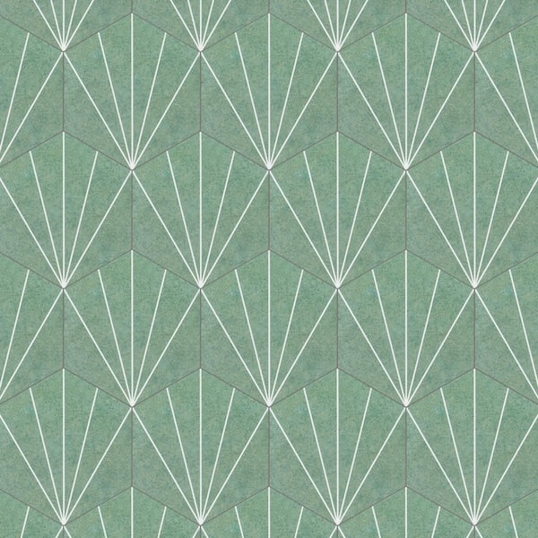 Aster Hex Verde 9 in. x 10 in. Porcelain Floor and Wall Tile (6.89 sq. ft./Case)
