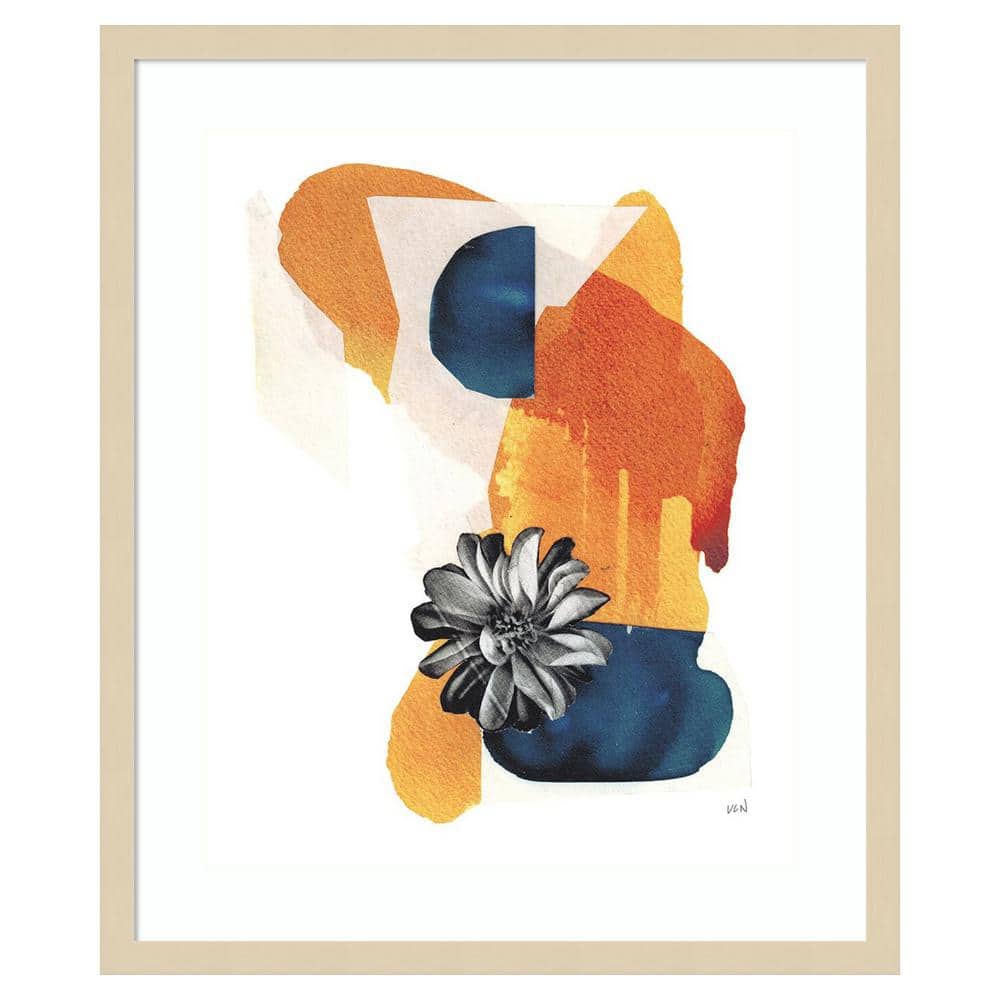 Yakamoz I Abstract Expressionism Giclee Print with Natural Frame