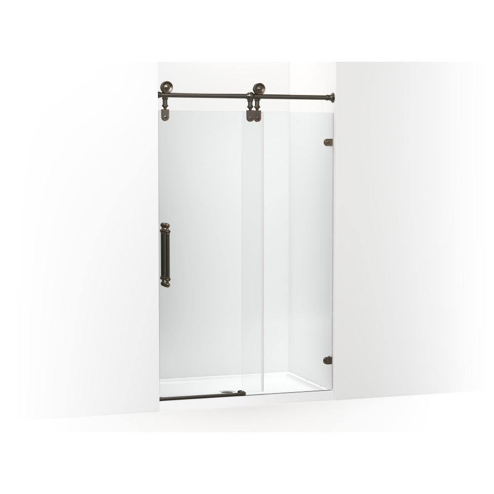 Oil-Rubbed Bronze Frameless Sliding Shower Door with Thick Glass