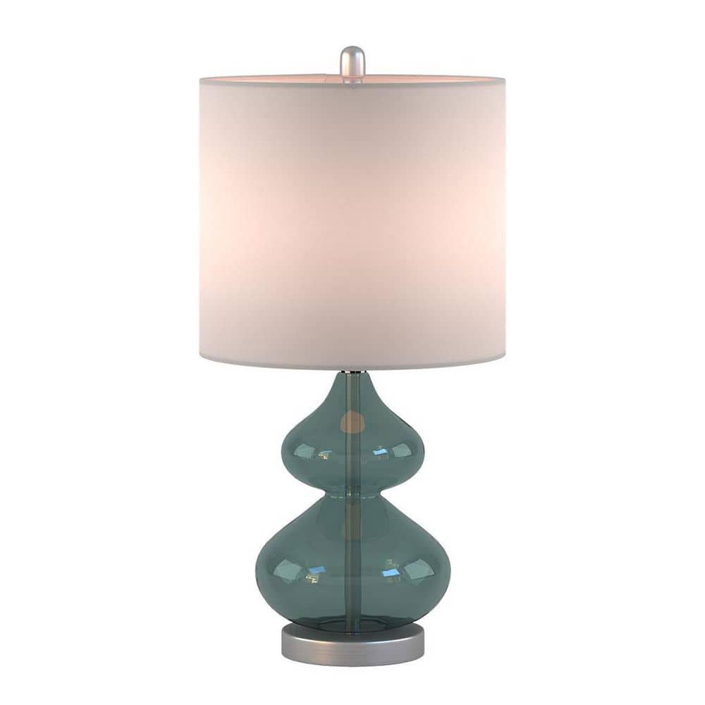 25.25 in. Blue Curved Glass Table Lamp Integrated LED for Living Room price history on PriceWatchPro