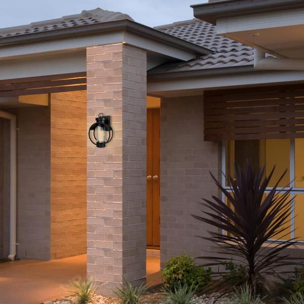 Balvin Black Industrial Indoor/Outdoor 1-Light Wall Sconce