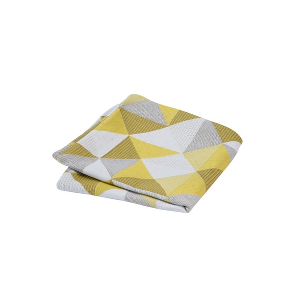 Astella Pacifica 18 in. x 18 in. Ruskin Yellow Square Outdoor Throw Pillow Cover