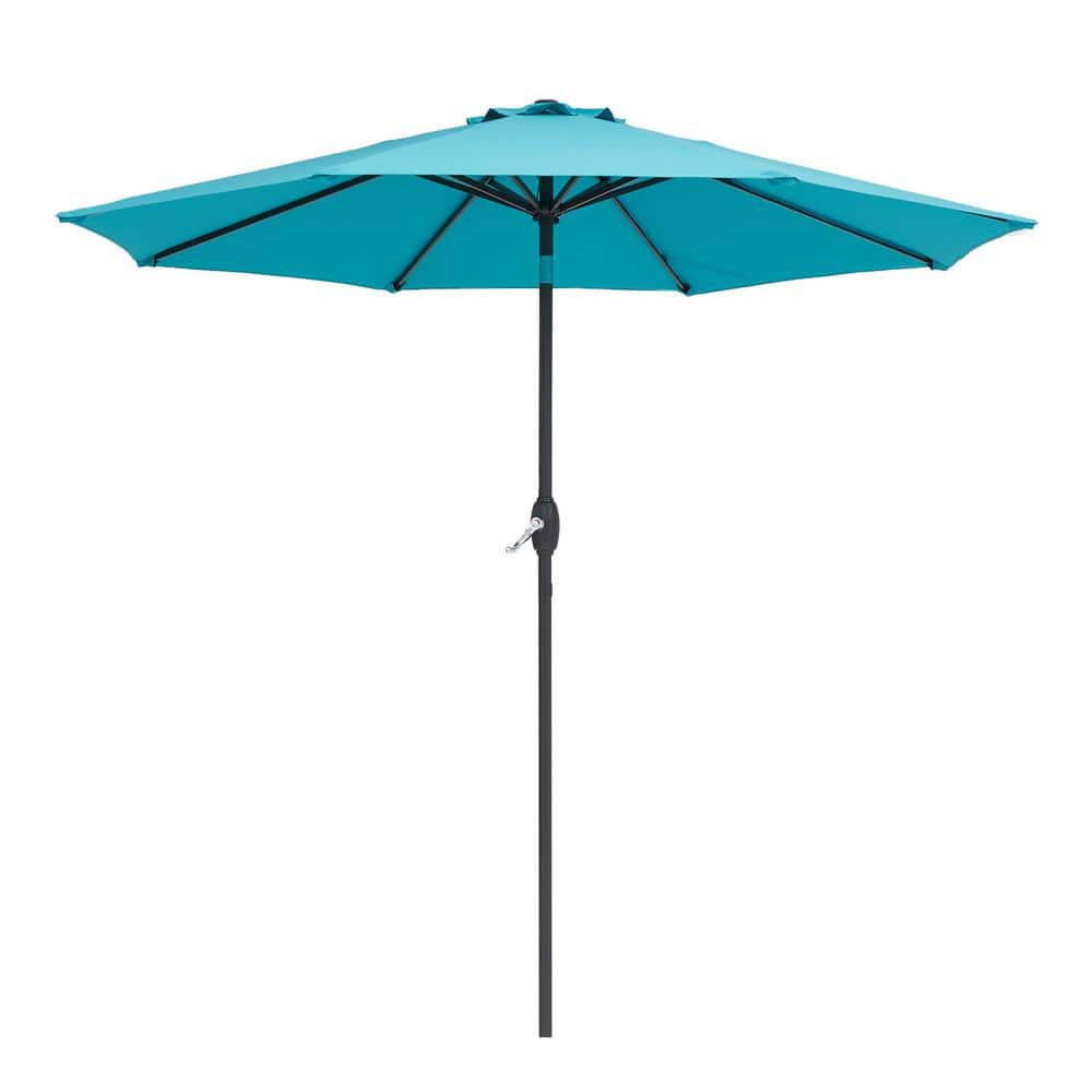 9 ft. Outdoor Steel Patio Umbrella Market Umbrella, Tilt Adjustment and Cra