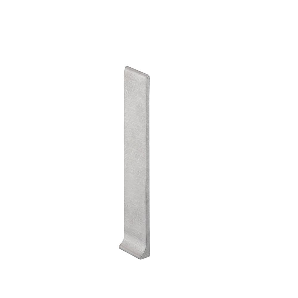 Schluter Designbase-SL-E Brushed Stainless Steel 6-3/8 in. x 1/2 in. Metal Right End Cap -  ER/DBSL160EB