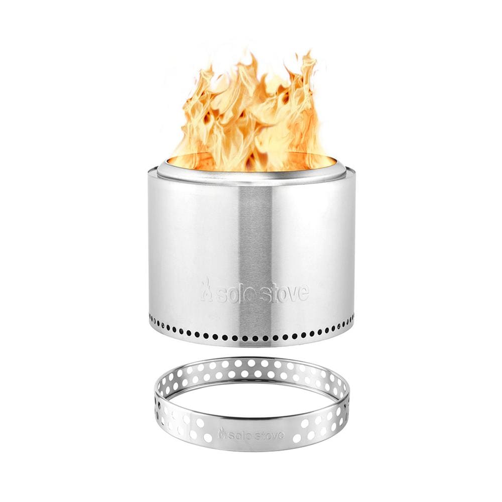 Solo Stove Bonfire 19 5 In X 14 In Round Stainless Steel Bundle Wood Burning Backyard Fire Pit With Stand Included Ssbon Sd The Home Depot