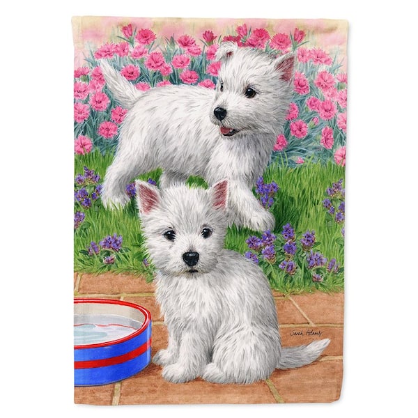 Caroline's Treasures 11 in. x 15-1/2 in. Polyester Westie Pups 2-Sided 2-Ply Garden Flag