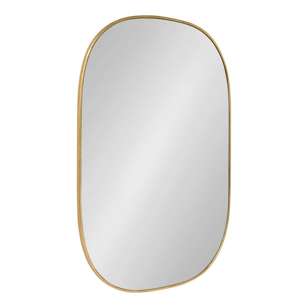 Kate and Laurel Medium Oval Gold Art Deco Mirror (35.5 in. H x 23.75 in. W)  213578 The Home Depot