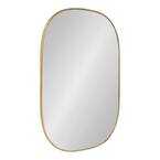 Medium Oval Gold Art Deco Mirror (35.5 in. H x 23.75 in. W)