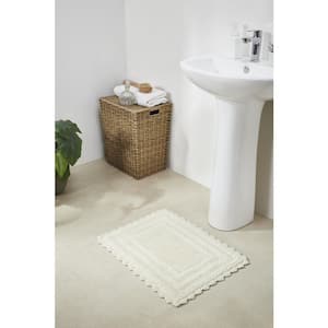Lilly Crochet Collection 17 in. x 24 in. Beige 100% Cotton Rectangle Bath Rug