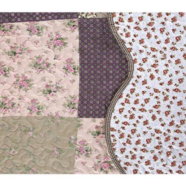 Gray Patchwork Reversible Microfiber Full Quilt Set