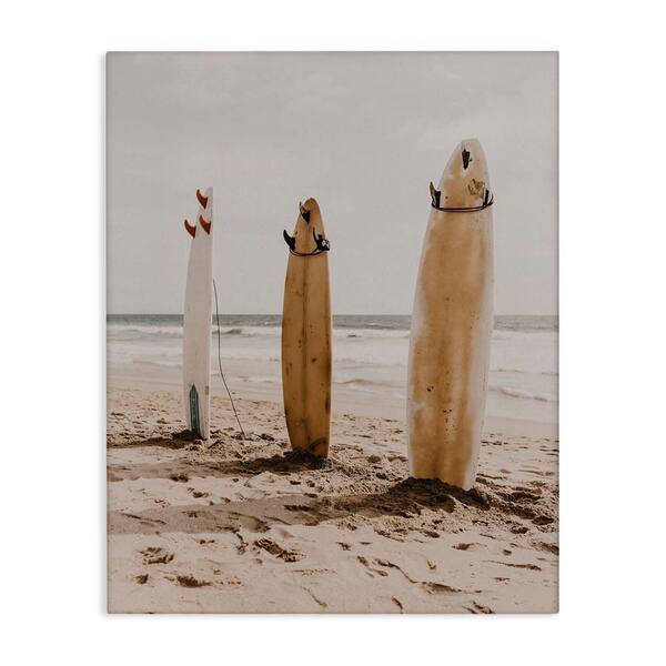 Stupell Industries Coastal Standing Surfboards by LSR Design Studio Unframed Sports Graphic Art Print 30 in. x 24 in.