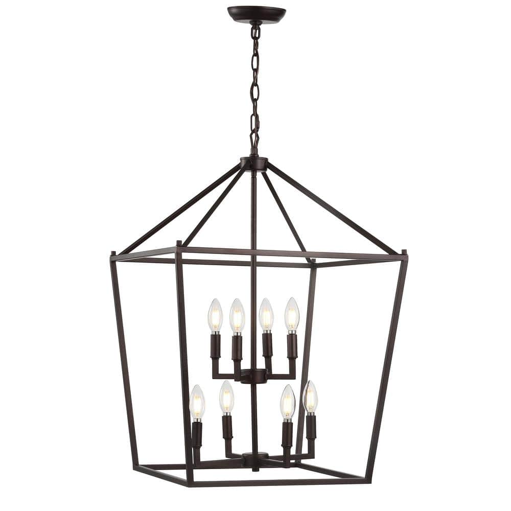 Pagoda 20" Oil-Rubbed Bronze LED Lantern Pendant with Adjustable Chain