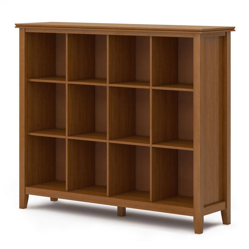 Honey Brown Solid Wood 12 Cube Storage Unit