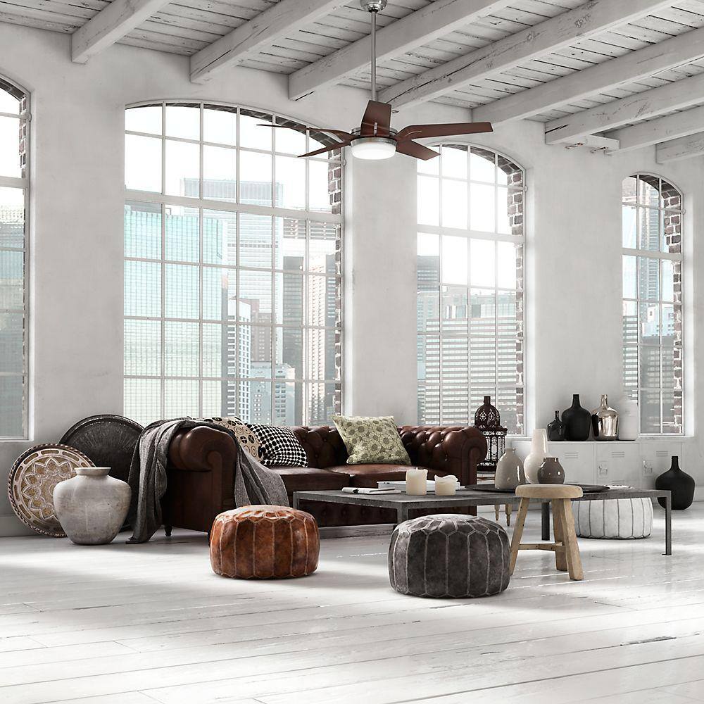 Correne 56" Brushed Nickel Ceiling Fan with Coffee Beech Blades and LED Light