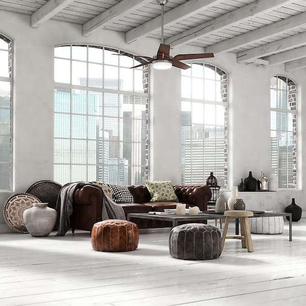 Correne 56 in. LED Indoor Brushed Nickel Ceiling Fan and Remote