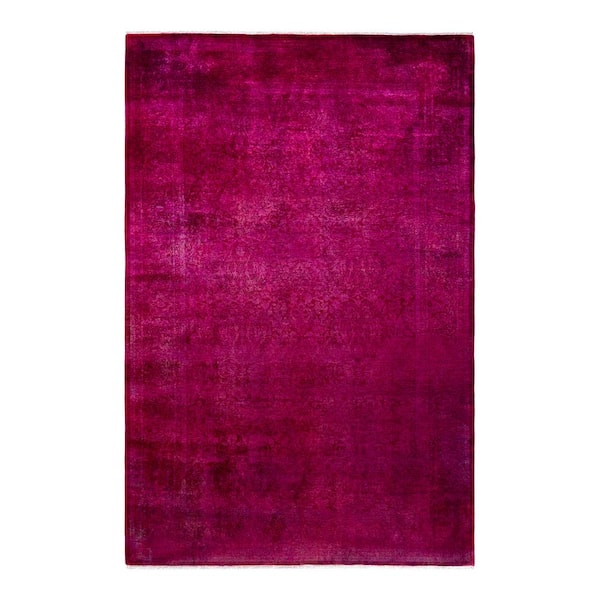 Fine Vibrance Pink 5 ft. x 8 ft. Solid Wool Indoor Area Rug