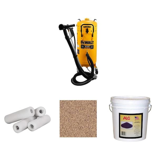 BlastVac 120V, 5.5-6.5 SCFM, Nozzle Vac Guns (4-Piece), Walnut Shell Medium Grit (25 lb) and Aluminum Oxide (25 lb)