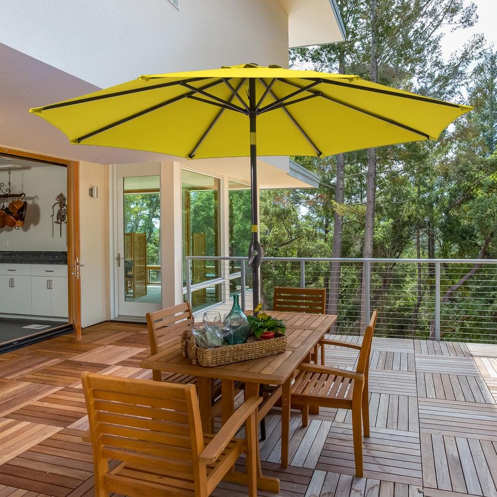 Sonkuki 9 ft. Patio Umbrella Market Crank and Tilt Umbrellas, Table