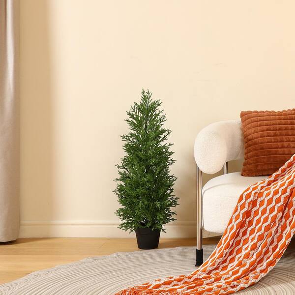 DR.Planzen 3 ft. Artificial Coral Cedar Tree, Realistic Indoor