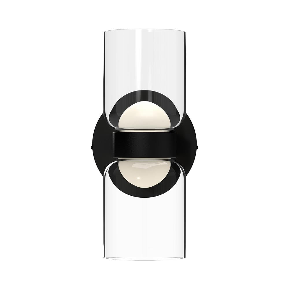 Cedar Black and Clear Glass LED Wall Sconce