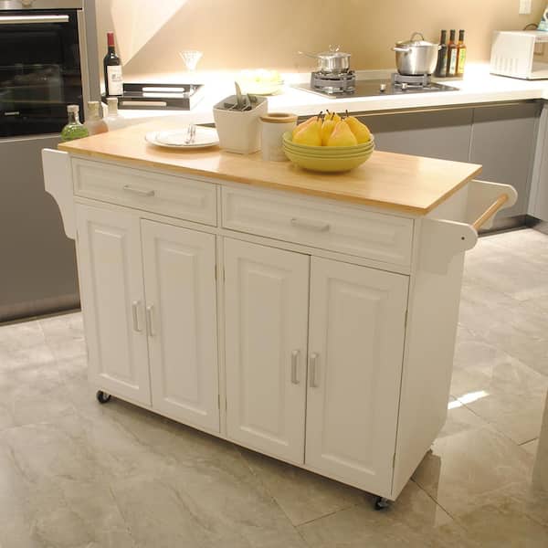 White Kitchen Island And Cart, Collette Kitchen Island By August Grove