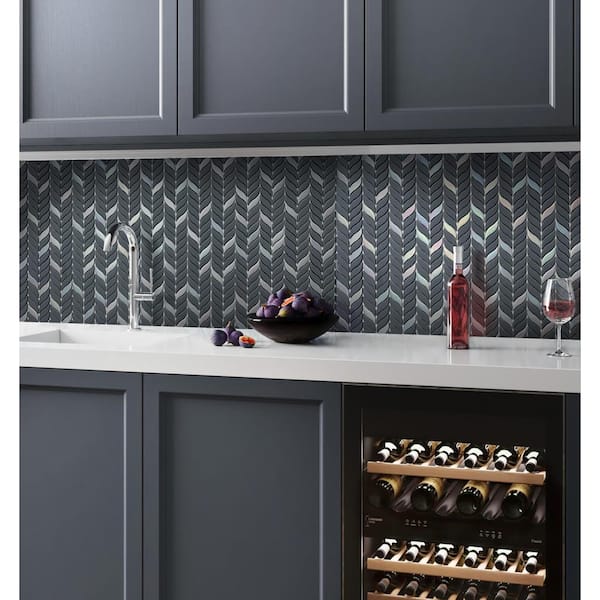 Alabaster Anchor Gray 11.6 in. x 12.1 in. Recycled Glass Floor and Wall Mosaic Tile(9.75 sq. ft.) (10-Pack)