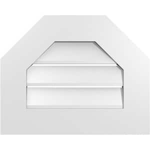 20 in. x 16 in. Octagonal Top Surface Mount PVC Gable Vent: Functional with Standard Frame