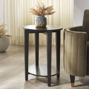 SAFAVIEH Leonardi 23.5 in. Natural Round Wood End Table SFV1321B