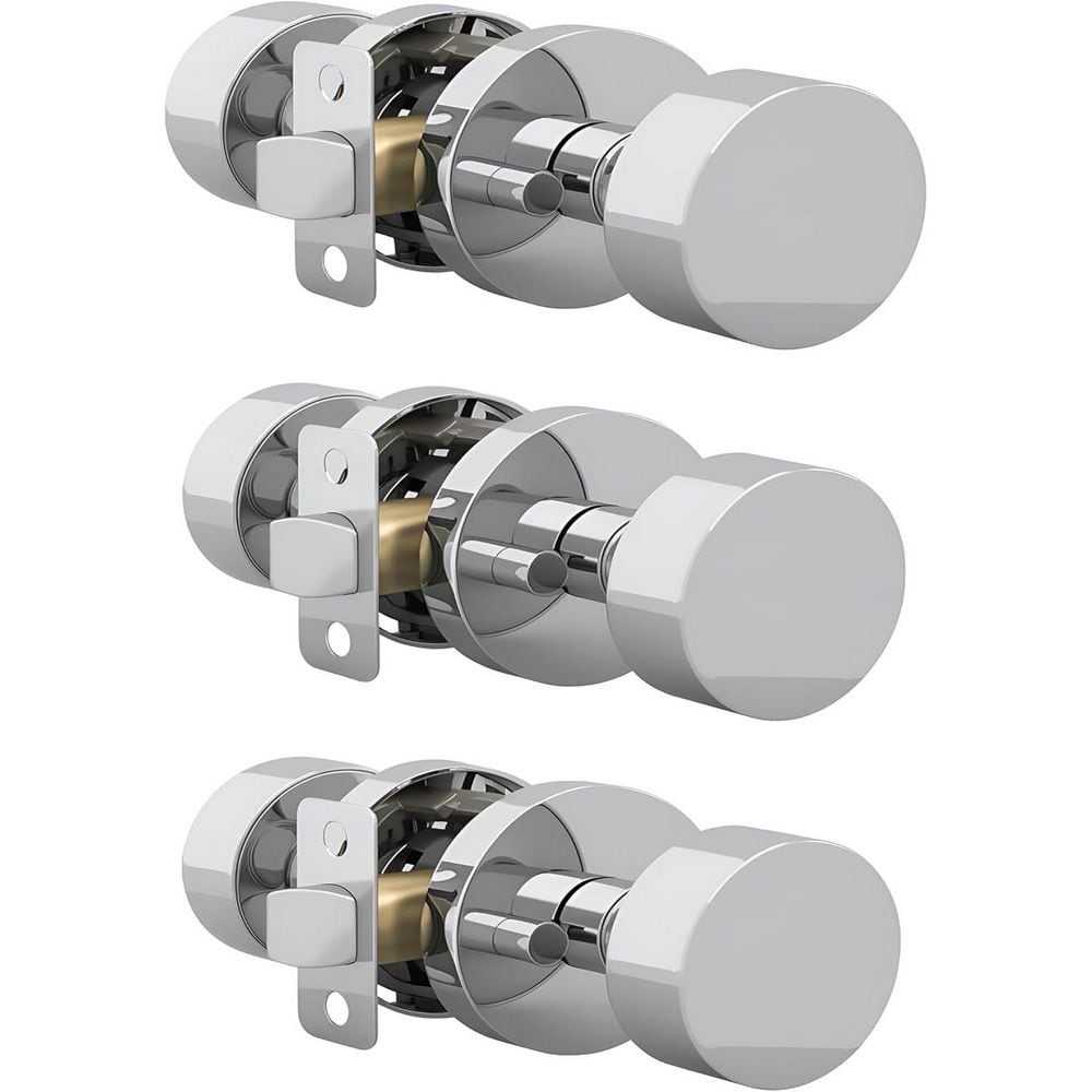 Buena Metal Polished Chrome Privacy Hall/Closet Door Lock Style Door Knob with featuring Bed/Bath Interior 3 Pack price history on PriceWatchPro