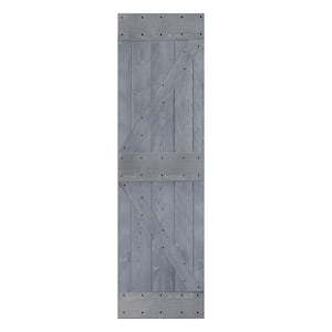 K Style 28 in. x 84 in. Dark Gray Finished Solid Wood Sliding Barn Door Slab - Hardware Kit Not Included