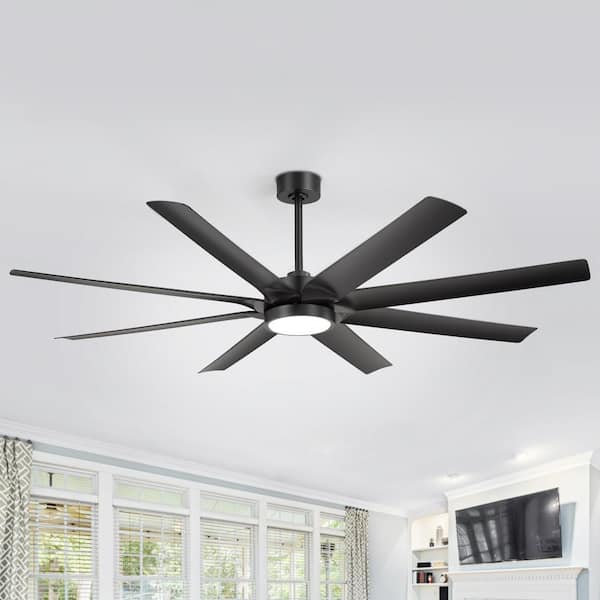 Arthur 72 in. (6 ft.) Indoor Black Industrial Windmill Ceiling Fan with Integrated LED with Remote Control Included
