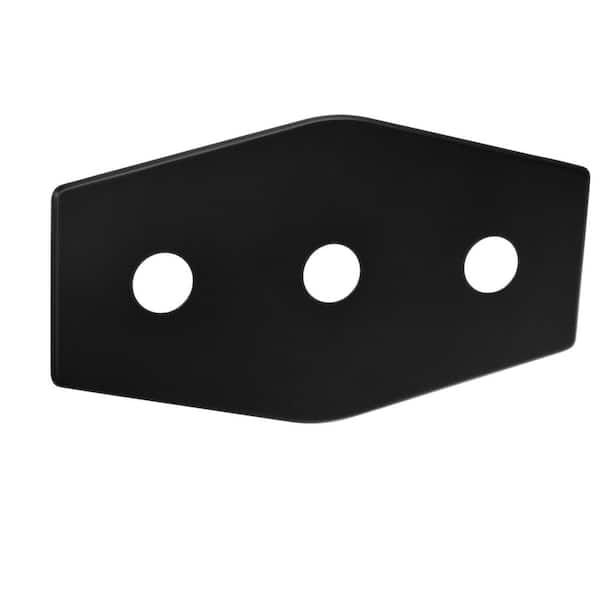 Westbrass Three-Hole Remodel Cover Plate for Bathtub and Shower Valves, Matte Black