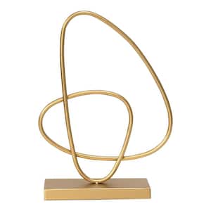 13 .5 in. Gold Gold Abstract Metal Tabletop Sculpture
