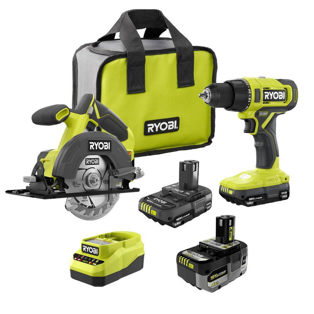 ONE+ 18V Cordless 2-Tool Combo Kit w/ Drill/Driver, Circular Saw, Batteries, Charger, & 4.0 Ah HIGH PERFORMANCE Battery price history on PriceWatchPro