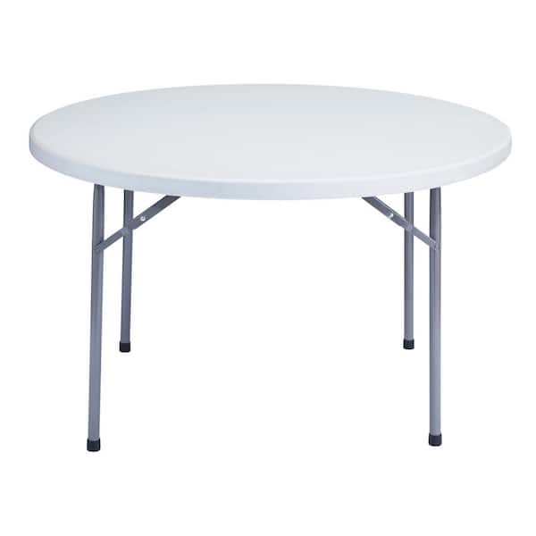 National Public Seating 48 in. Grey Plastic Round Folding Banquet Table