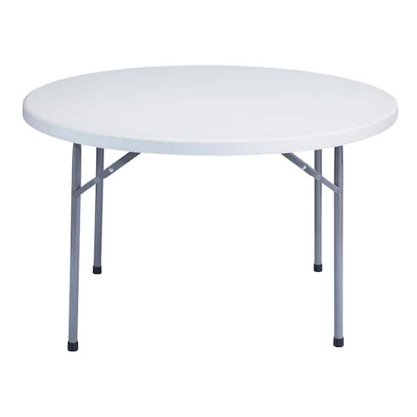 Hampden Furnishings Baldwin Collection 48 inch Plastic/Steel Round Folding Table, Grey