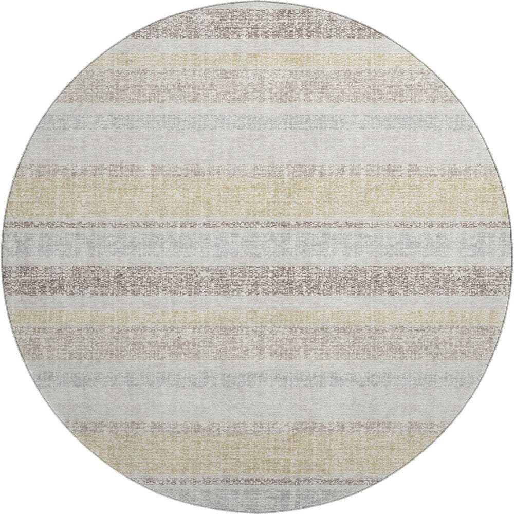 Mayfield Premium Machine Washable Abstract AMF2122 Ivory 8 ft. x 8 ft. Round Rug price history on PriceWatchPro