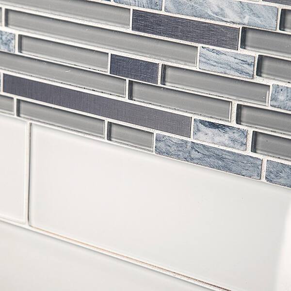 Glacier Aura Gray 3X12 Frosted Glass Tile