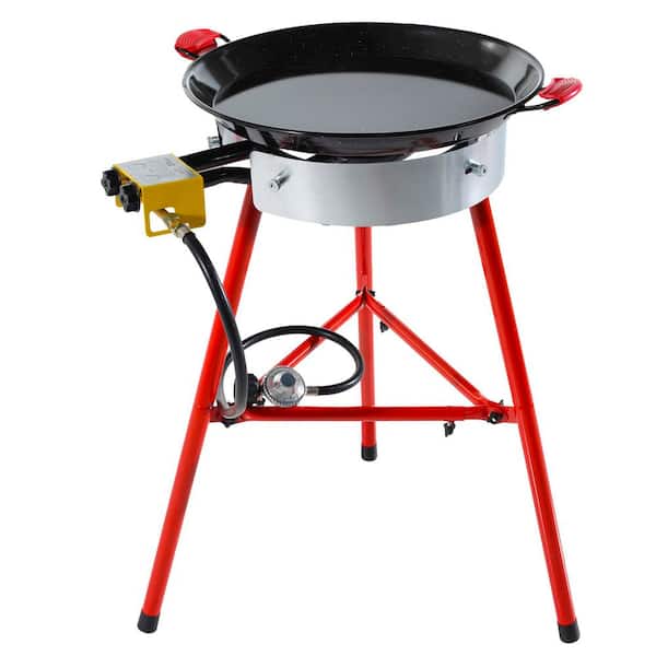 Chef Series Compact Kit with Paella Pan, Dual Gas Burners, and Stand for 12 Servings