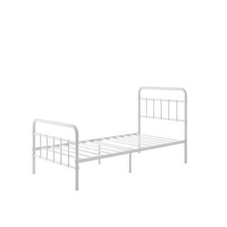 Letto Matrimoniale Zinus Florence Con Telaio In Metallo – 140x190 Cm, Altezza 30 Cm, Con Testiera E Pediera, Colore Bianco